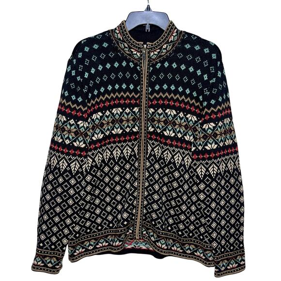 Nomadic Traders Cardigan Sweater Fair Isle Nordic - Picture 3 of 7